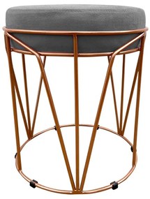Puff Multiuso com Mesa Babu 2 em 1 Suede Base Cobre D'Rossi - Grafite