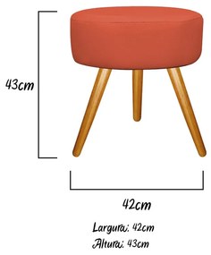 Kit 02 Puffs Sofia Palito Mel Suede Terracota - ADJ Decor