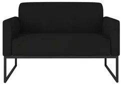 Poltrona Namoradeira 2 Lugares Base Industrial Preta Maressa S07 Suede