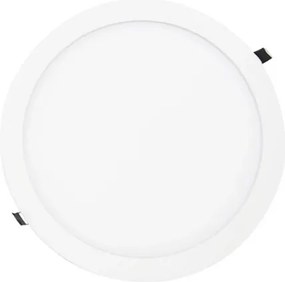 Plafon Led De Embutir Redondo Branco 24W 3000K Panel