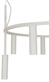Pendente Platinum Circular Ø80X44,5Cm 9Xmr11 - Usina 16931/80 (BT / DR-P - Branco Texturizado / Dourado Polido Brilho)