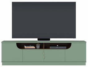 Bancada Tv de 75 Polegadas 4 Portas Karol 200cm Verde Pistache/Amêndoa  H01 - D'Rossi