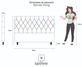 Cabeceira Cama Box Casal King 195cm Nicole Capitonê Suede Rosa - Sheep Estofados - Rosa
