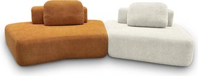 Sofá Ilha Sala de Estar Modulado Dakota Encosto Almofadas Soltas Bouclê Rústico Terracota/OffWhite G33 - Gran Belo