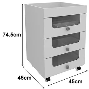 Gaveteiro para Escritório Home Office PE2013 MDP Branco G69 - Gran Belo