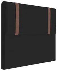 Cabeceira Cama Box Queen 160cm Estofada Glory Sintético Preto Z04 - Mp