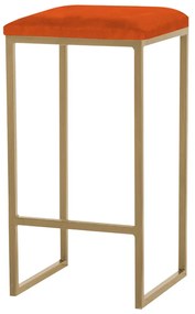 Banqueta Decorativa Billie Base Gold Suede Telha G41 - Gran Belo