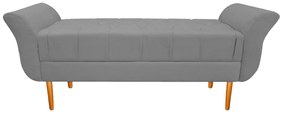Recamier Estofado Ari 195 cm King Size Corano Cinza - ADJ Decor
