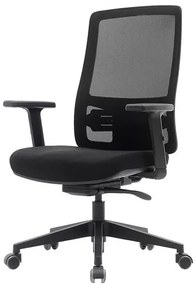 Cadeira Wall Street Diretor Tela Preta Base Nylon e Rodízio - 76680 Sun House
