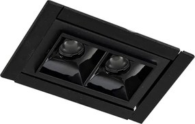 Plafon Led Embutir Retangular 2W Luz Amarela - PRETO