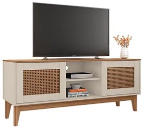 Rack Safira 1.35 Off White/Noce - Casa D Móveis