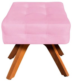 Puff Banqueta Decorativo Giratório MM30 Elisa Suede D03 - D'Rossi - Rosa Bebê