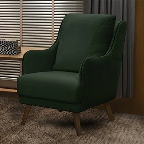Poltrona Decorativa Catar com Tachas Veludo Verde G33 - Gran Belo