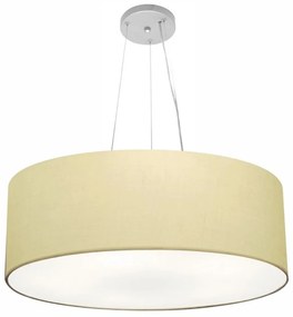 Lustre Pendente Cilíndrico Md-4010 Cúpula em Tecido 60x21cm Algodão Crú - Bivolt