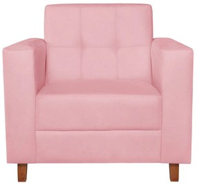 Kit Sofá 2 Lugares e 2 Poltronas Denver Suede Rosa Bebê - ADJ Decor