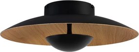 Plafon Led De Sobrepor Preto Freijó 24w 3000k Shimeji