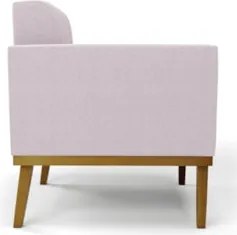 Poltrona Sala Base Madeira Castanho Kit 2 Ana Bouclé Rosê - Ibiza