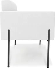 Poltrona Para Sala Pé Metal Preto Kit 2 Ana Bouclé Off - Ibiza