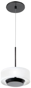 Pendente Bol Ø18X22Cm Rebatedor Em Vidro E Metal Alumínio 01Xled 9W 27... (PRETO, CRISTAL (Transparente))