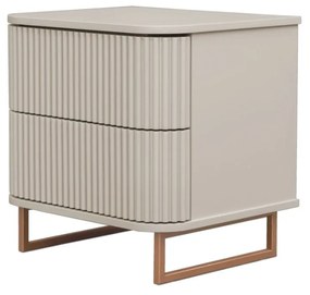 Mesa de Cabeceira Miami - Off White com Detalhes Dourado Soleil Kleiner