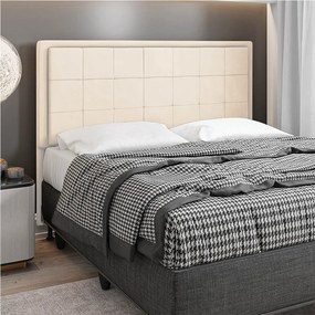 Cabeceira Casal Cama Box 140cm  para Quarto Onix Suede M11 - D'Rossi - Bege