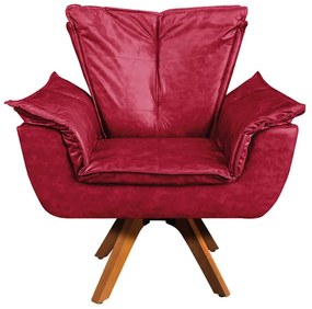 Poltrona Sala de Estar Giratória MM30 Opalla Corano - D'Rossi - Vermelho