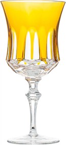 Taça de Cristal Lapidado Artesanal p/ Vinho Branco - Amarelo - 55  Amarelo - 55