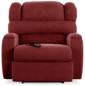 Poltrona do Papai Sala de Cinema Reclinável Kylie Controle Power Elétrico USB Veludo Vermelho G23