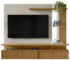 Painel TV 60 Pol e Bancada Suspensa Cherry Nature/Off L06 - Mpozenato