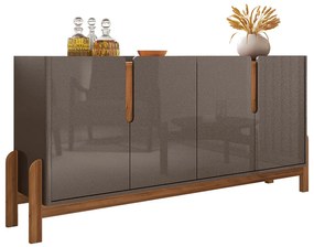 Aparador Buffet 4 Portas Belle 170cm Cinza Pérola e Cedro C02 - D'Rossi