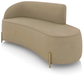 Sofá 3 Lugares Orgânico 180cm Pé Dourado Morgan Suede D03 - D'Rossi - Marrom Rato