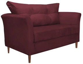 Namoradeira Ibis Decorativa 2 Lugares 1,35 m Recepção Quarto Sala Suede Bordô
