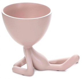 Vaso Decorativo Bob Robert Plant Deitado Em Poliresina Rosa 13x14x10 Cm - D'Rossi