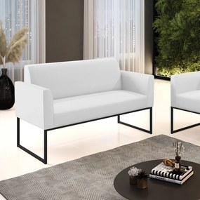 Sofá Namoradeira Base Industrial Preto Marisa Corino D03 - D'Rossi - Branco