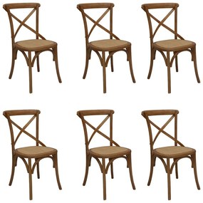 Kit 6 Cadeiras Decorativas Sala De Jantar Cozinha Danna Rattan Natural Bétula G56 - Gran Belo