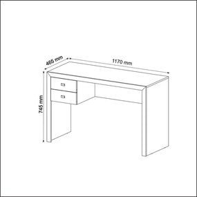 Escrivaninha Mesa Escritório Home Office 2 Gavetas Nogal