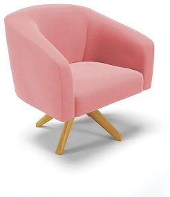 Sofá Namoradeira e Poltrona Giratória MA30 Stella Suede D03 - D'Rossi - Rose