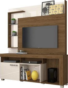 Estante de TV 50 Pol 160cm Sala de Estar Velora Naturale/Off White M20 - D'Rossi