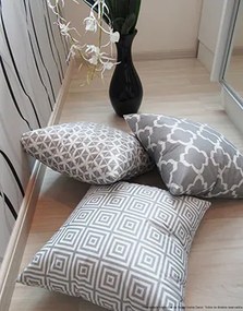 3 Capas para Almofadas Confort Veludo Geométrico Cinza 50x50cm