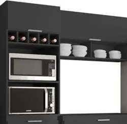 Armário de Cozinha CP04 Para Pia 100cm Pérola Z34 Preto     - Mpozenat