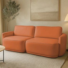 Sofá 2 Lugares Orgânico 214cm Modulado para Sala Brumma Bouclê  K01 - D'Rossi - Terracota