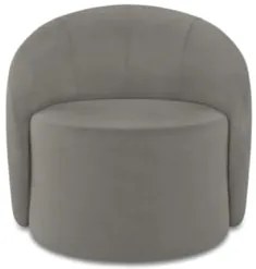 Poltrona Sala Decorativa Redonda 91cm Steve Suede Grafite I01  - Mpoze
