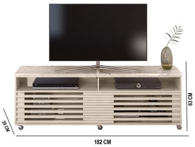 Rack TV 75Pol 182cm Bancada para Sala Nerion Calacata/Off White M20 - D'Rossi