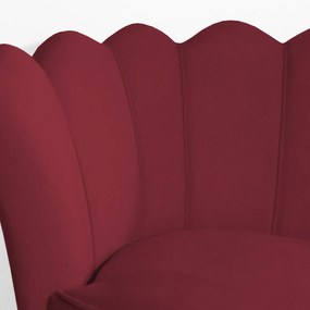 Poltrona Decorativa Dália com Puff Chloe Hairpin Legs Preto Veludo Bordô
