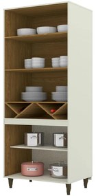 Cristaleira 2 portas de vidro Adega MDF Cozinha Henn