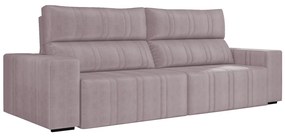 Sofá Retrátil 214 cm Sala de Estar Leonel Suede Rosê G52 - Gran Belo