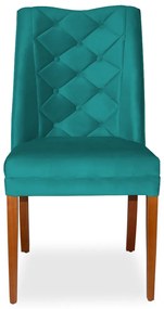 Kit 6 Cadeiras de Jantar Micheli Suede Azul Tiffany
