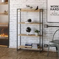 Estante Livreiro Dynamica Industrial 80cm 4 Prateleiras C08 Carvalho -