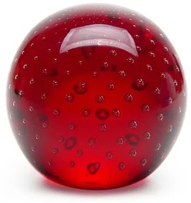 Peso Tela Grande Bola Vermelho Murano Cristais Cadoro