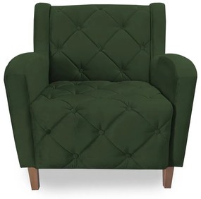 Poltrona Decorativa Munique Pés Palito Suede Verde - Sheep Estofados